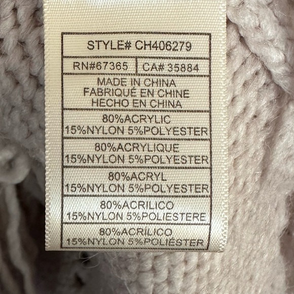 Cupcakes and Cashmere Prilla Fringe Cowl Neck Sweater wide sleeve ~ Latte Sz L - Picture 10 of 12